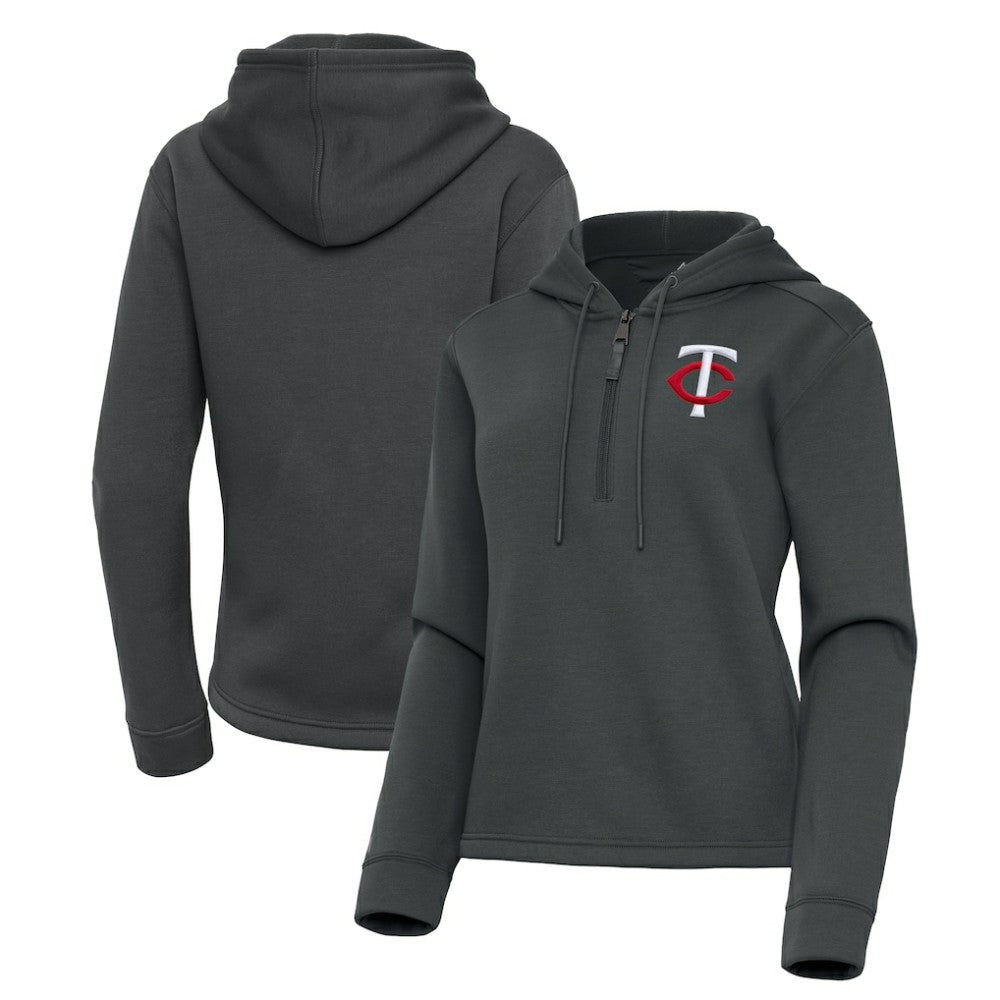MLB Minnesota Twins Antigua Women's Contemporary Quarter-Zip Hoodie