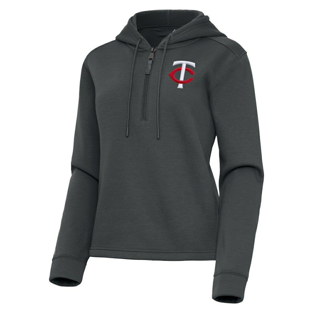 MLB Minnesota Twins Antigua Women's Contemporary Quarter-Zip Hoodie