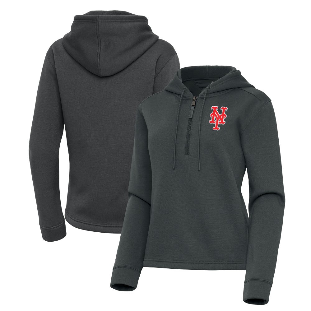 MLB New York Mets Antigua Women's Contemporary Quarter-Zip Hoodie