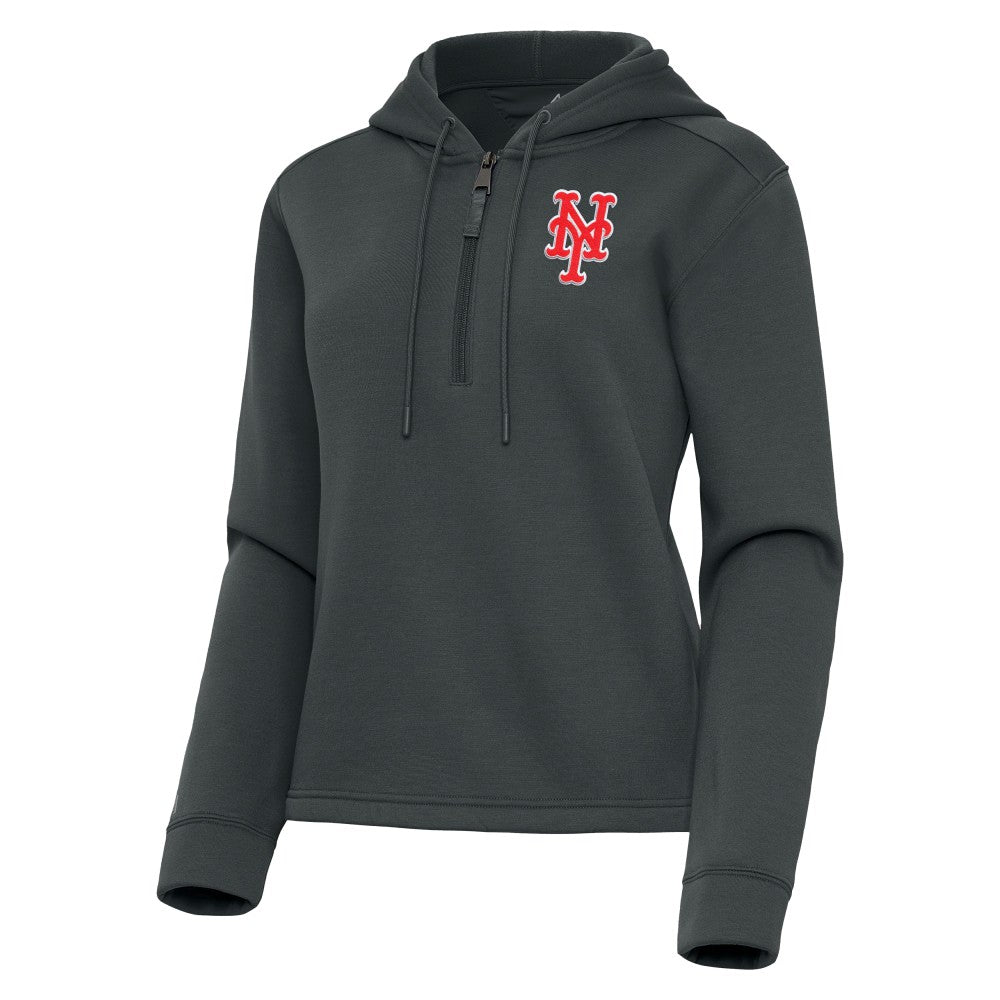 MLB New York Mets Antigua Women's Contemporary Quarter-Zip Hoodie