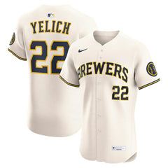 MLB Christian Yelich Milwaukee Brewers Nike Home Elite Player Jersey