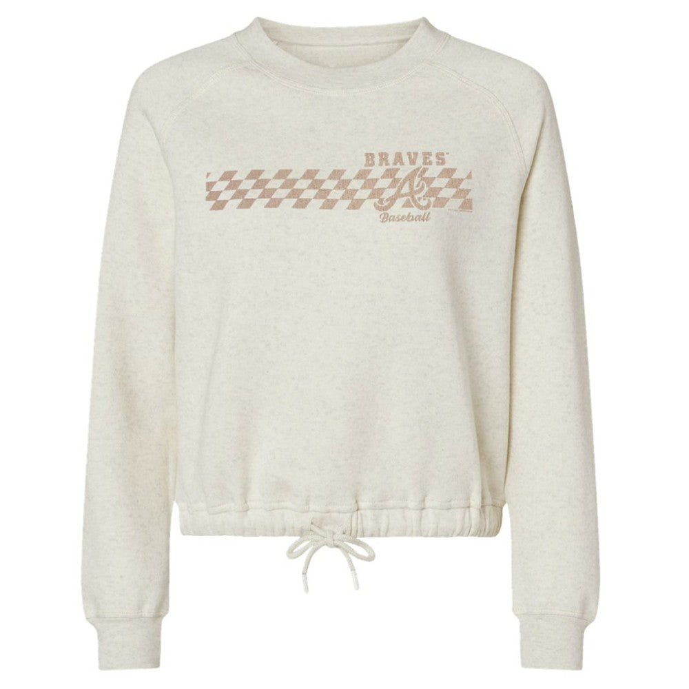 MLB Atlanta Braves Soft as a Grape Women's Tonal Checkered Sweatshirt