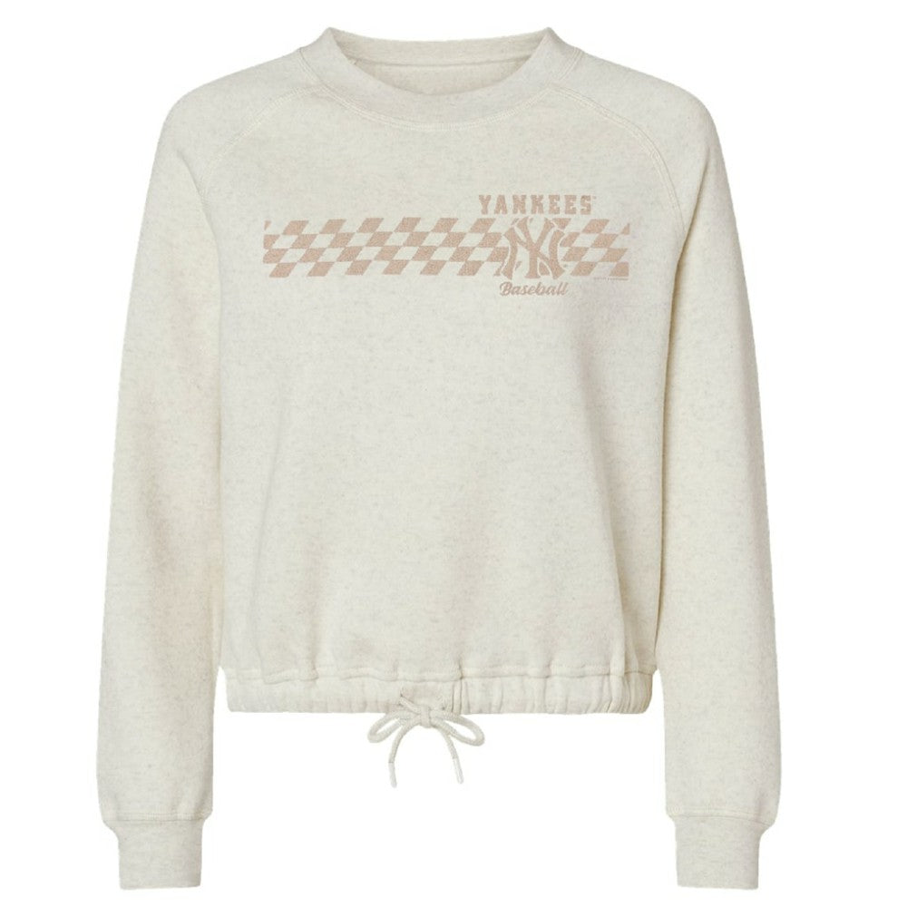 MLB New York Yankees Soft as a Grape Women's Tonal Checkered Sweatshirt