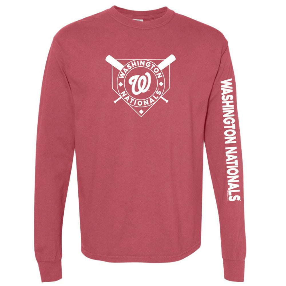 MLB Washington Nationals Soft as a Grape Women's Pigment Dye Long Sleeve T-Shirt