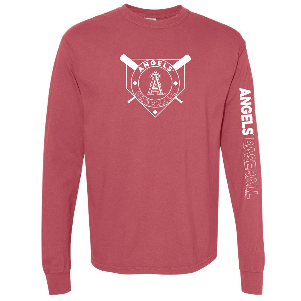 MLB Los Angeles Angels Soft as a Grape Women's Pigment Dye Long Sleeve T-Shirt