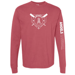 MLB Los Angeles Angels Soft as a Grape Women's Pigment Dye Long Sleeve T-Shirt