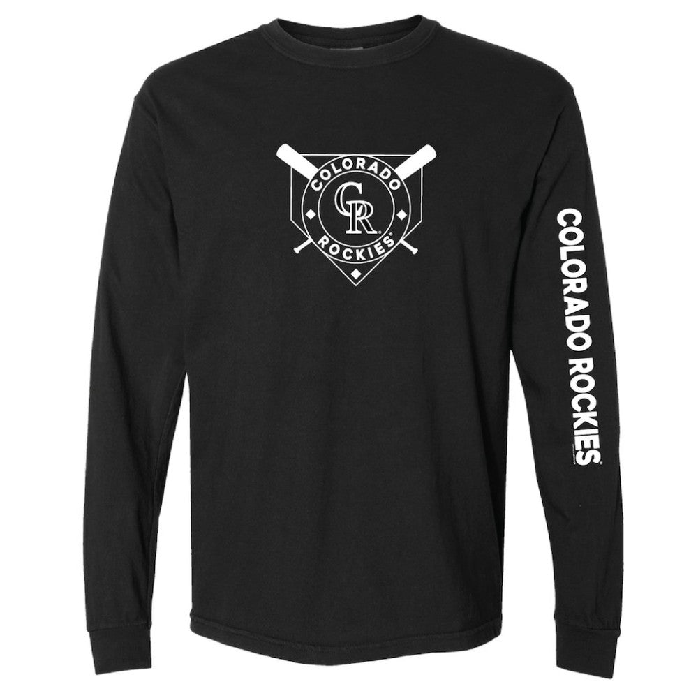 MLB Colorado Rockies Soft as a Grape Women's Pigment Dye Long Sleeve T-Shirt