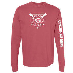 MLB Cincinnati Reds Soft as a Grape Women's Pigment Dye Long Sleeve T-Shirt