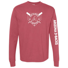 MLB Arizona Diamondbacks Soft as a Grape Women's Pigment Dye Long Sleeve T-Shirt