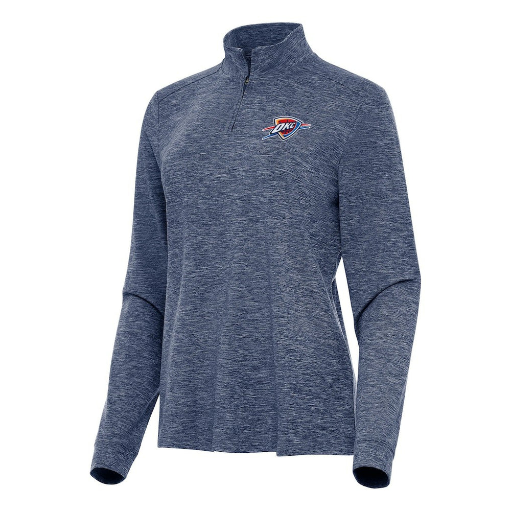 NBA Oklahoma City Thunder Antigua Women's Mentor Quarter-Zip Mock Long Sleeve Top