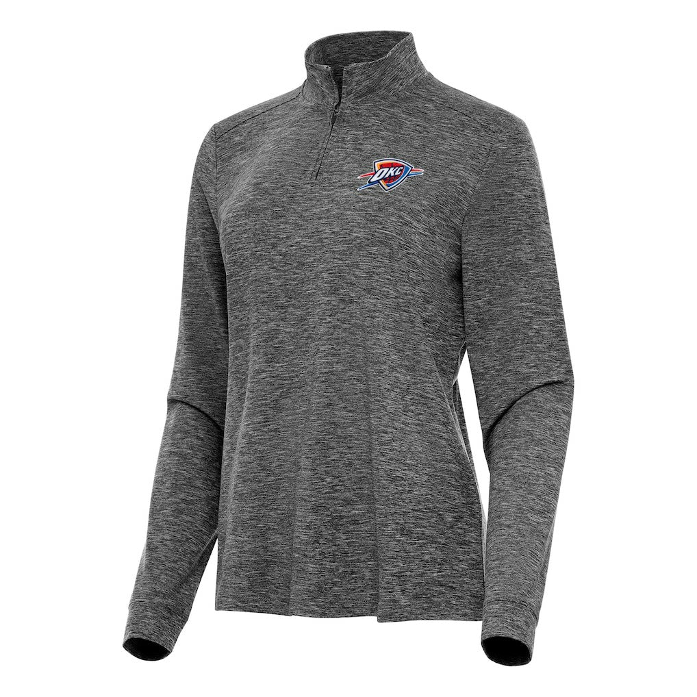 NBA Oklahoma City Thunder Antigua Women's Mentor Quarter-Zip Mock Long Sleeve Top