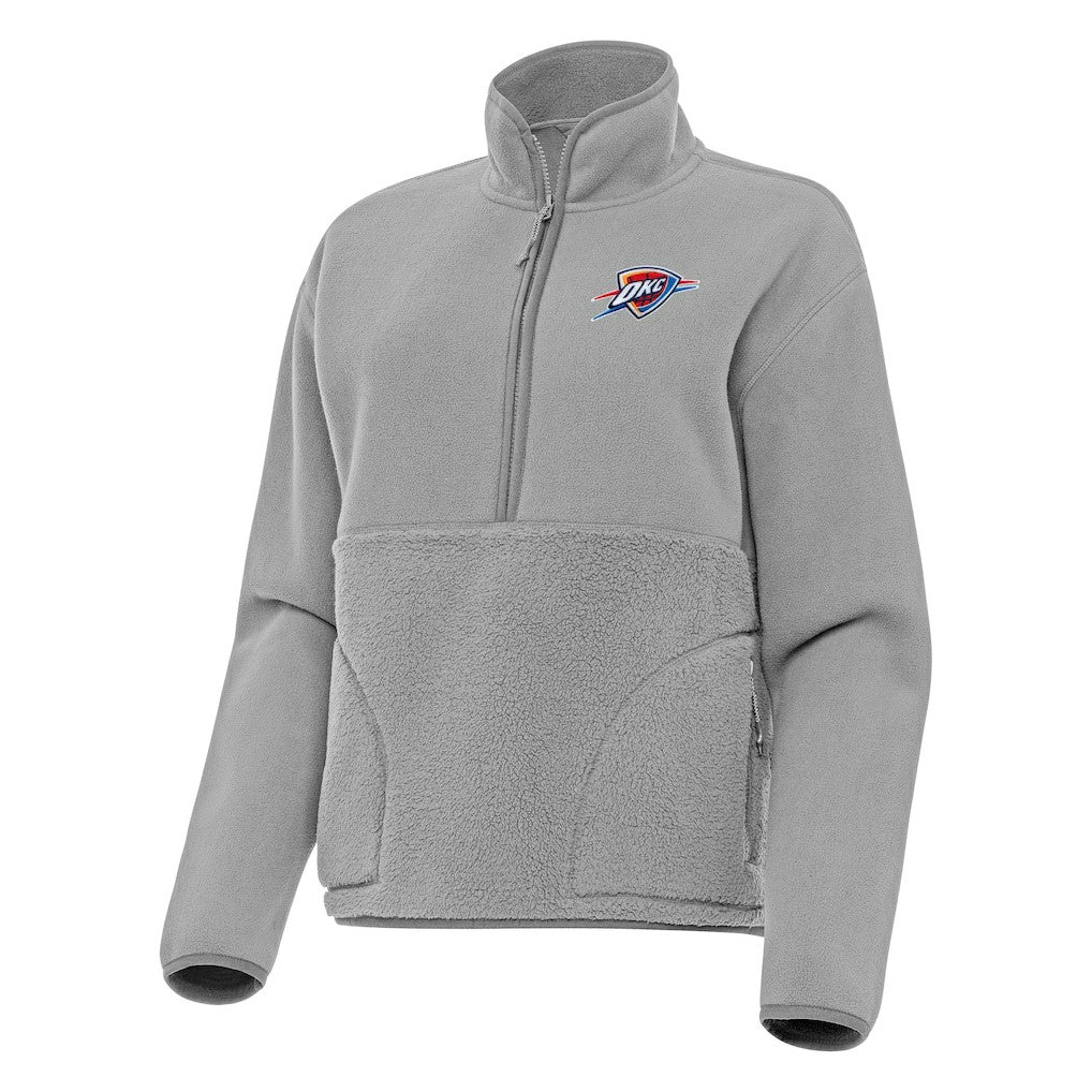 NBA Oklahoma City Thunder Antigua Women's Figure Half-Zip Pullover Sweatshirt