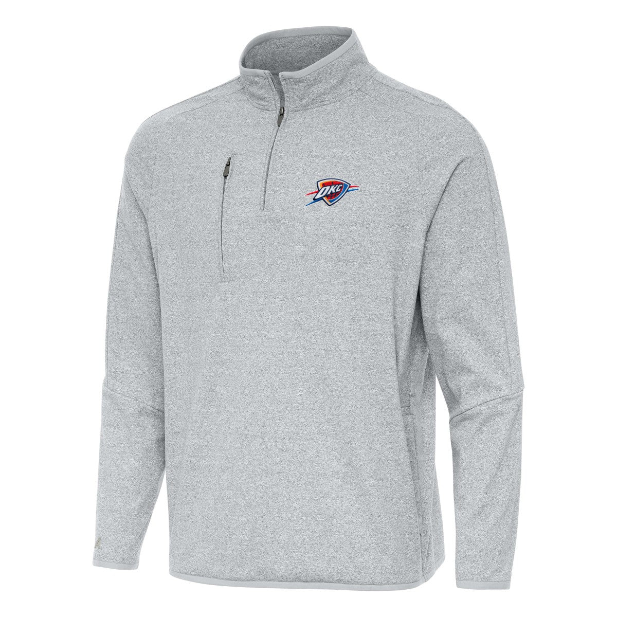 NBA Oklahoma City Thunder Antigua Certain Quarter-Zip Tri-Blend Sweatshirt