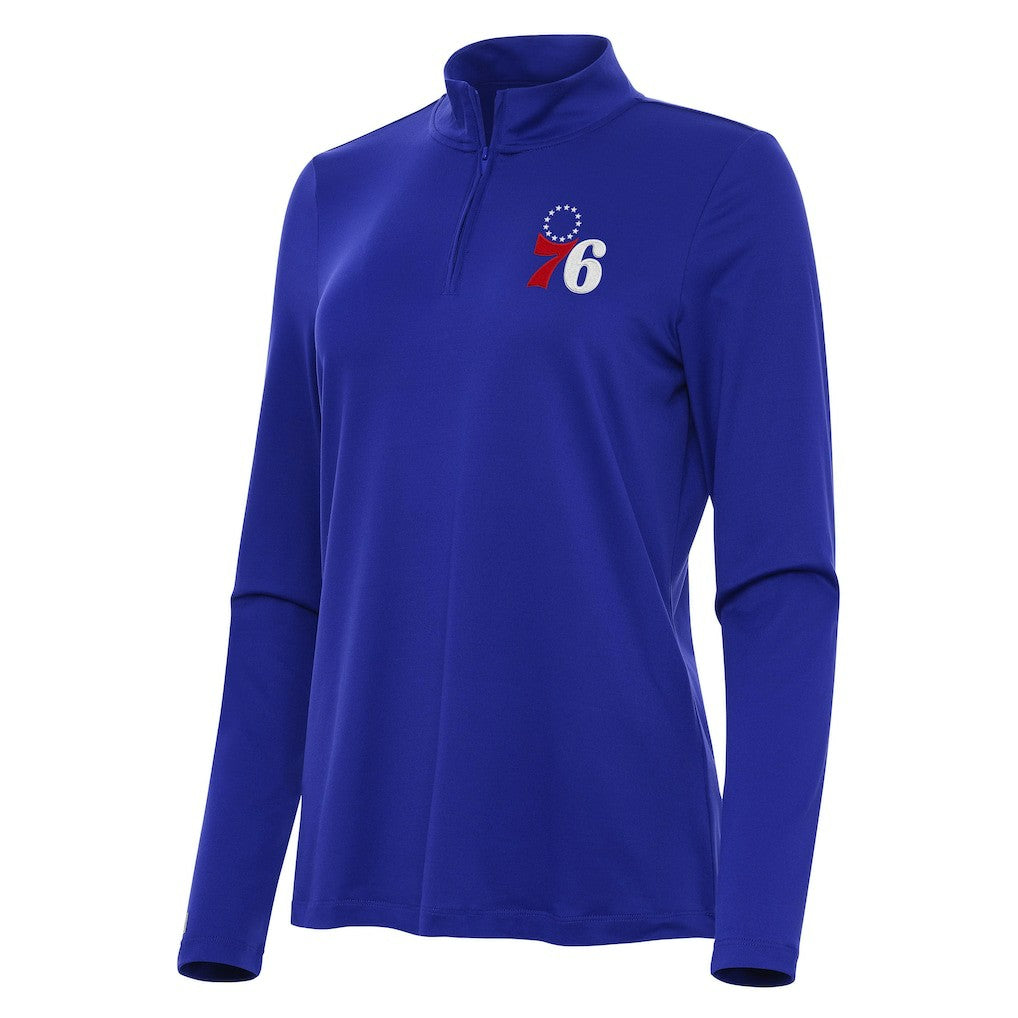 NBA Philadelphia 76ers Antigua Women's Reprocess Quarter-Zip Top