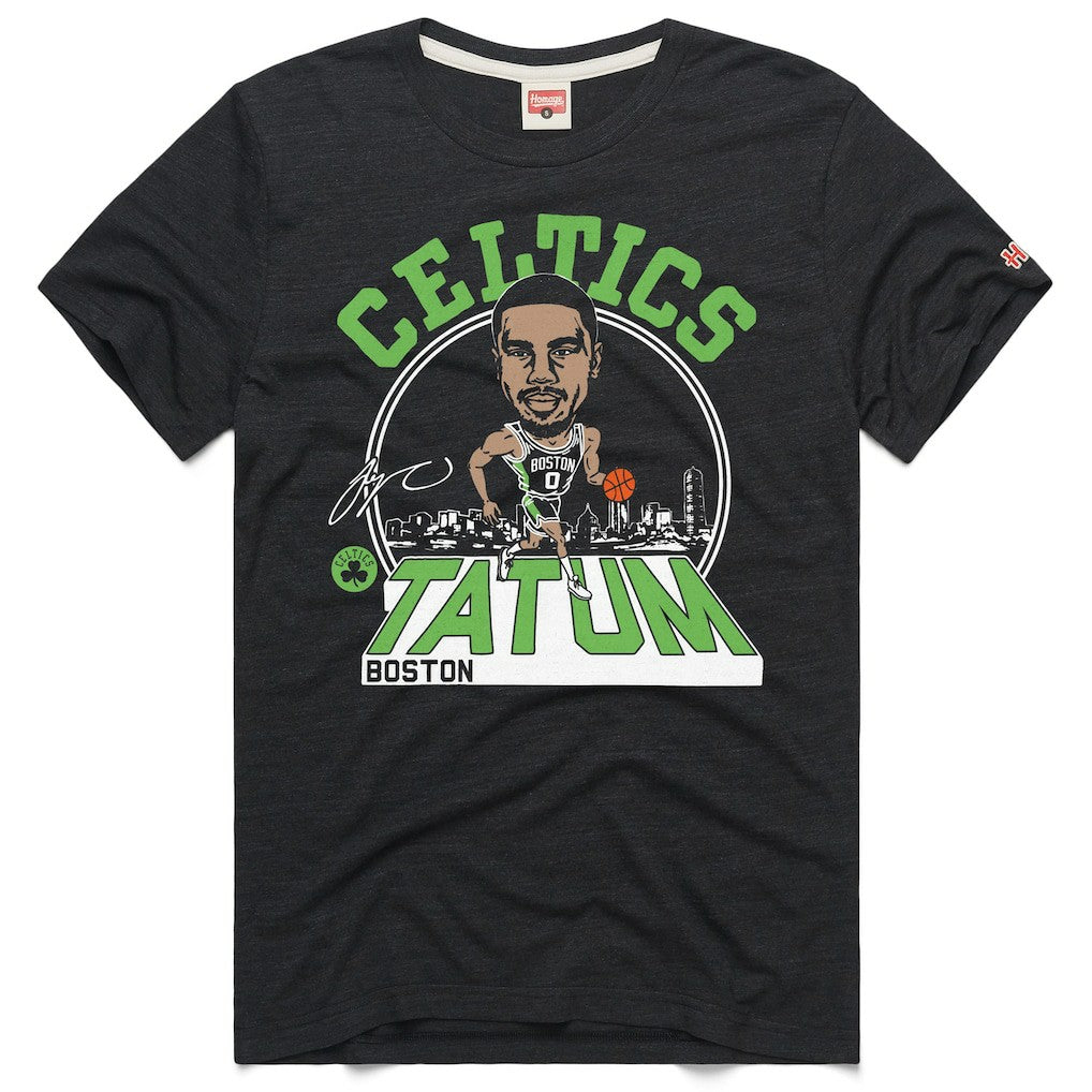 NBA Jayson Tatum Boston Celtics Homage Unisex 2024/25 City Edition Caricature Tri-Blend T-Shirt