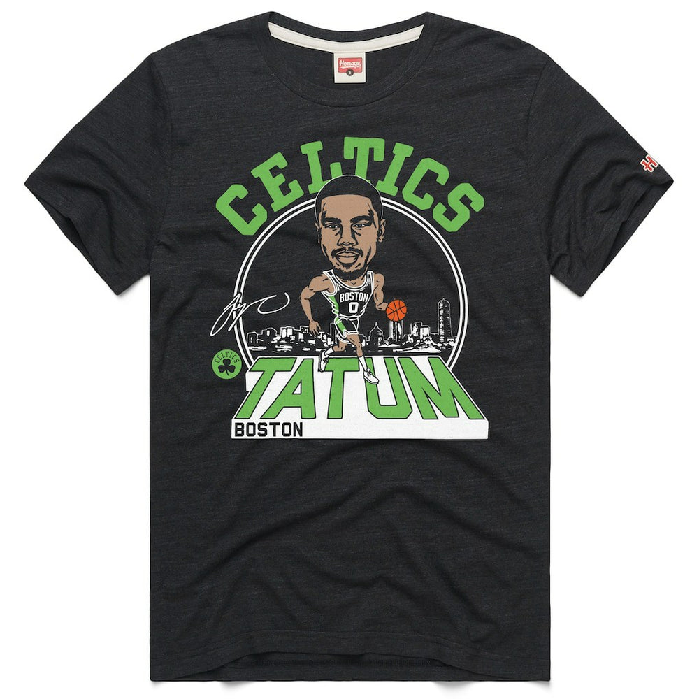 NBA Jayson Tatum Boston Celtics Homage Unisex 2024/25 City Edition Caricature Tri-Blend T-Shirt