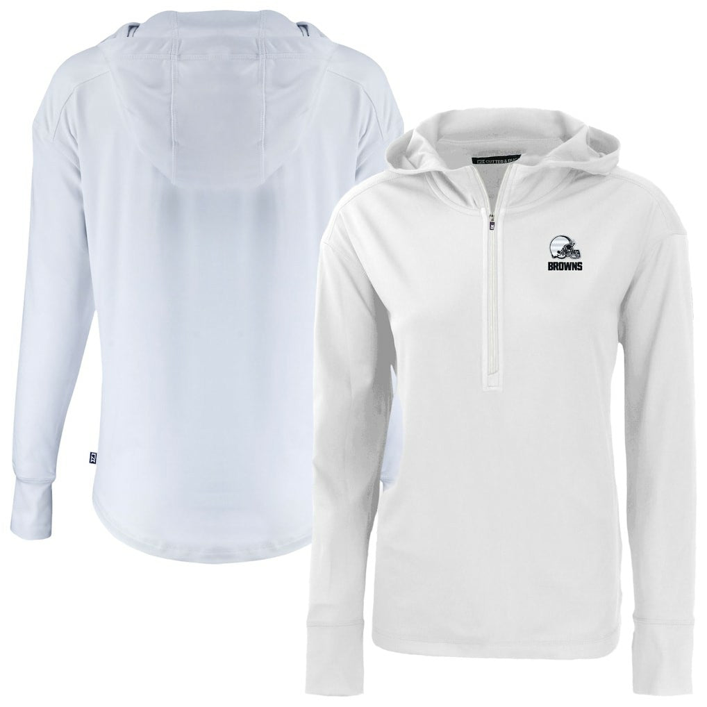 Cutter & Buck Women's Daybreak Eco Recycled Half-Zip Hoodie - Cleveland Browns