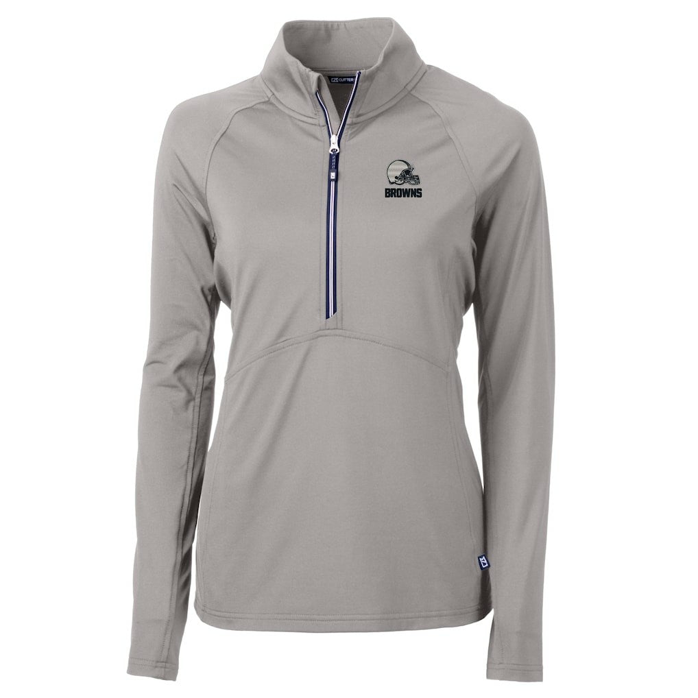 Cutter & Buck Women's Adapt Eco Knit Stretch Recycled Half-Zip Pullover Top - Cleveland Browns