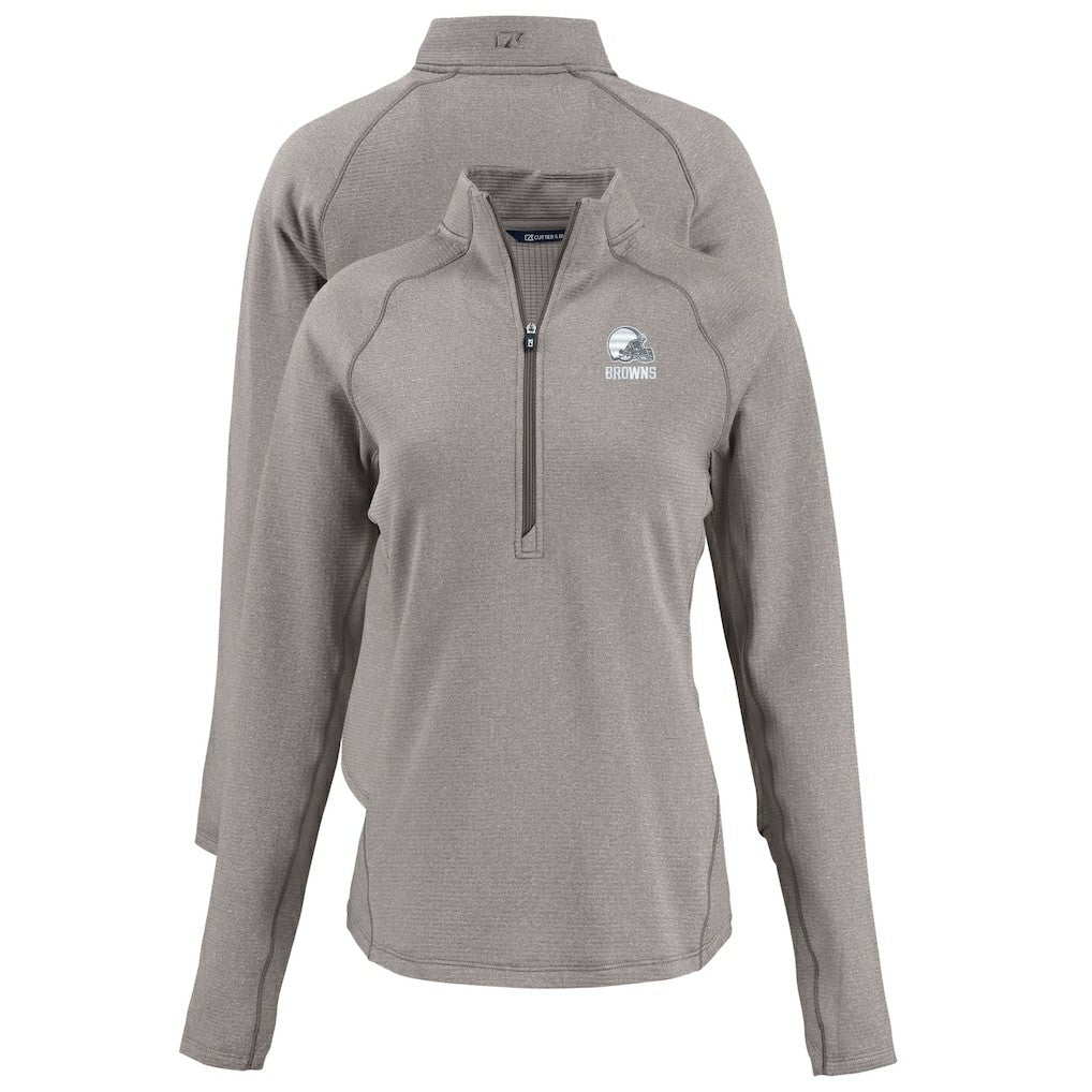 Cutter & Buck Women's Peshastin Eco Fleece Recycled Half-Zip Pullover Top - Cleveland Browns