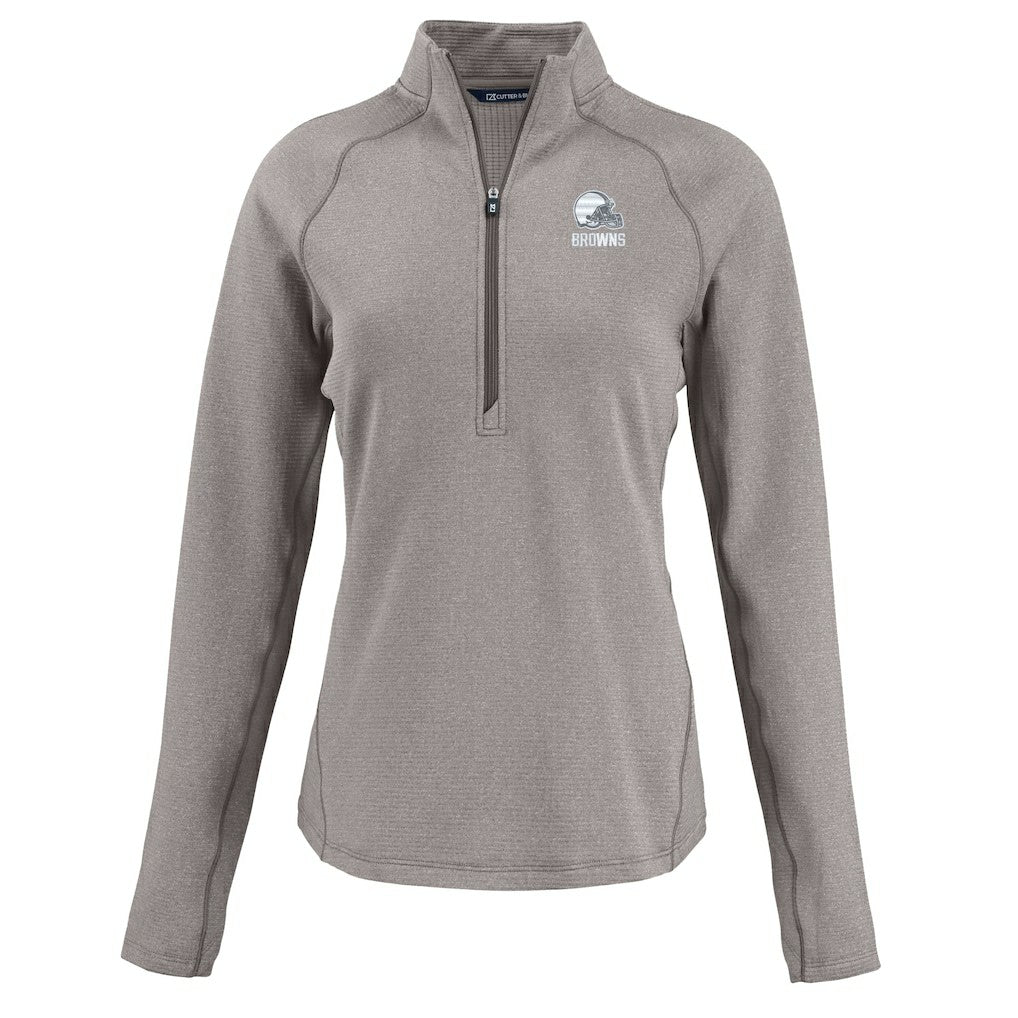 Cutter & Buck Women's Peshastin Eco Fleece Recycled Half-Zip Pullover Top - Cleveland Browns