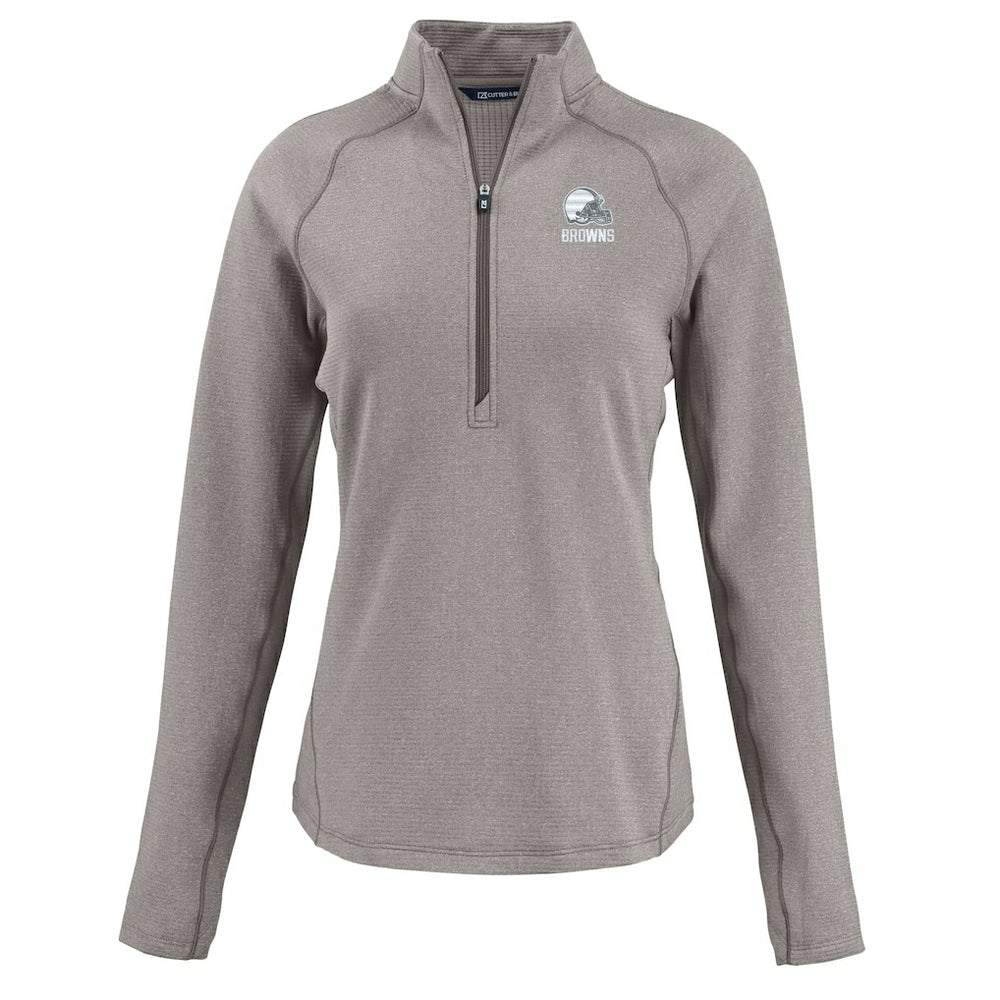 Cutter & Buck Women's Peshastin Eco Fleece Recycled Half-Zip Pullover Top - Cleveland Browns