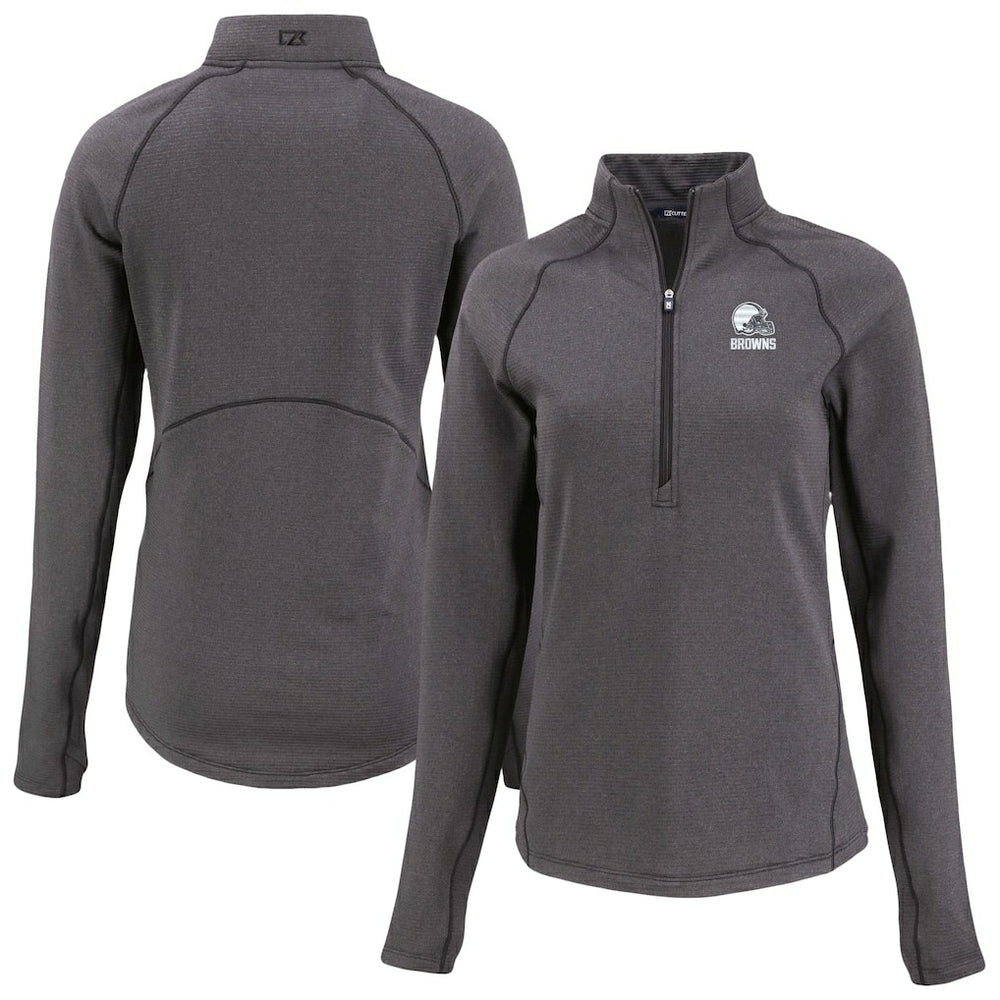 Cutter & Buck Women's Peshastin Eco Fleece Recycled Half-Zip Pullover Top - Cleveland Browns