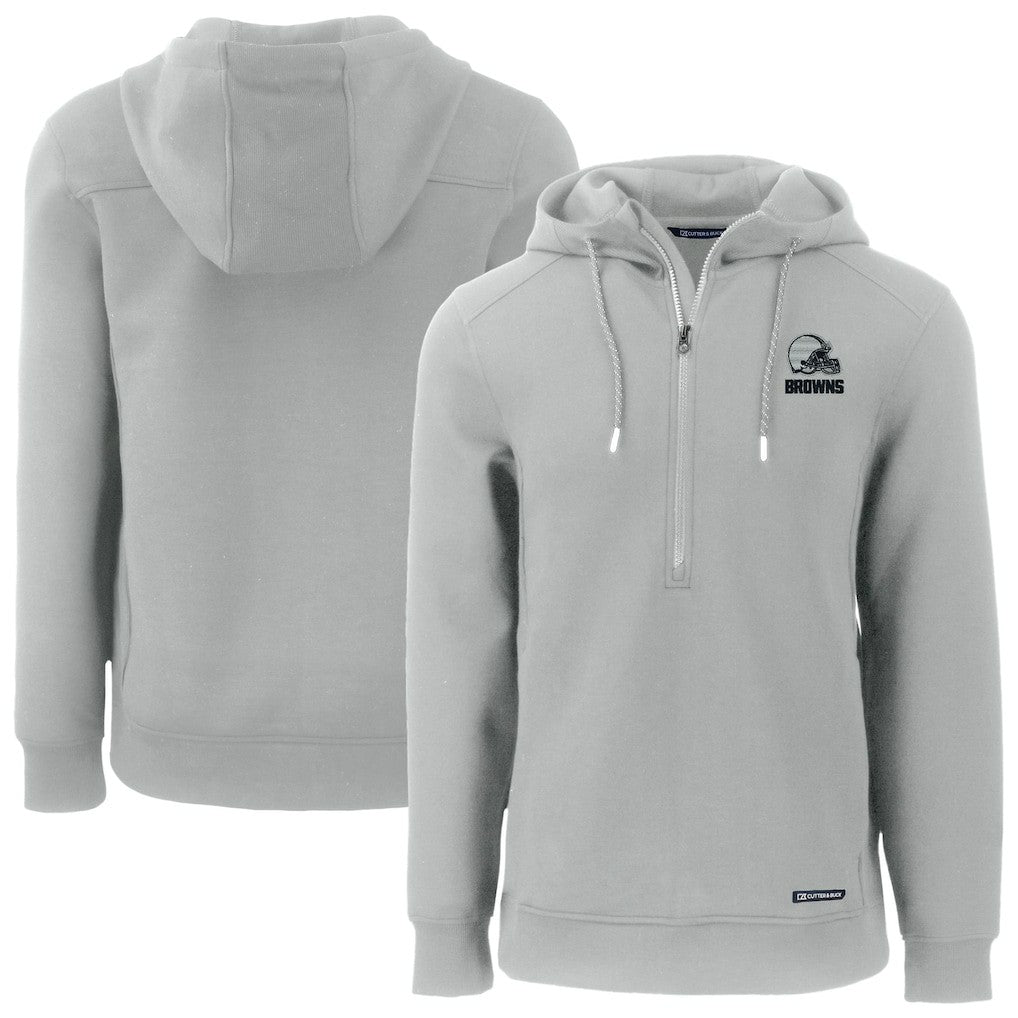 Cutter & Buck Roam Eco Recycled Half-Zip Pullover Hoodie - Cleveland Browns