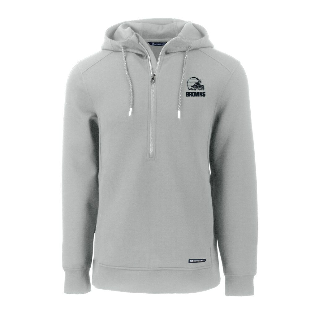 Cutter & Buck Roam Eco Recycled Half-Zip Pullover Hoodie - Cleveland Browns