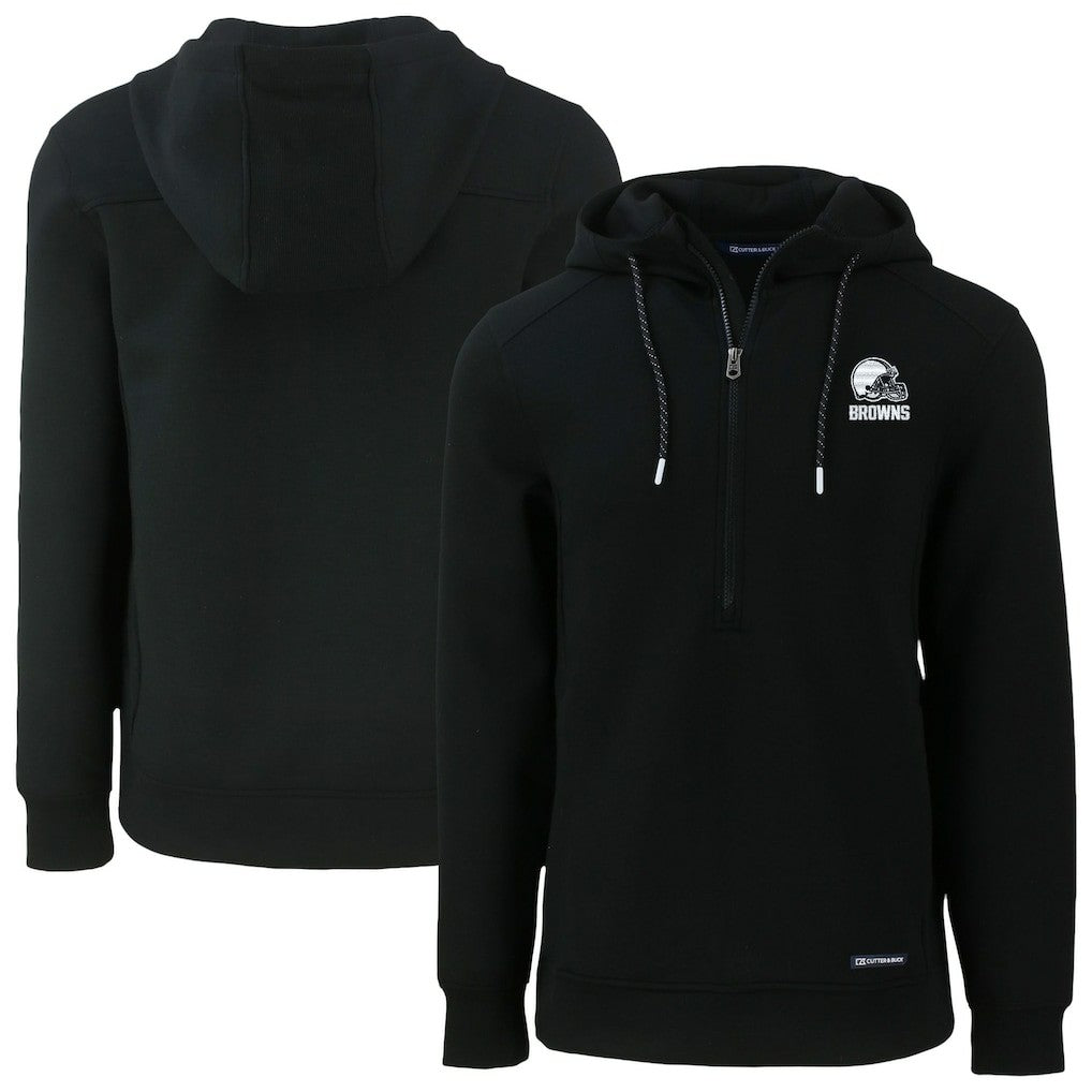 Cutter & Buck Roam Eco Recycled Half-Zip Pullover Hoodie - Cleveland Browns