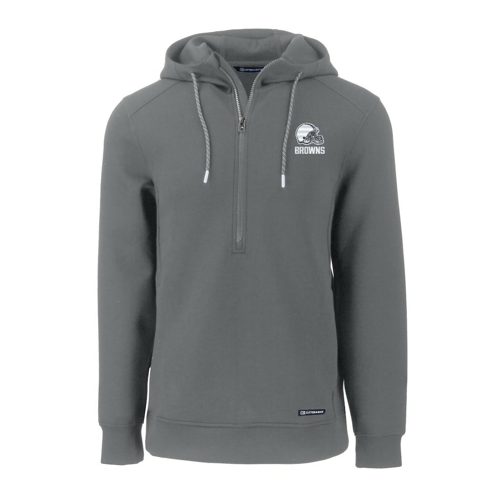 Cutter & Buck Roam Eco Recycled Half-Zip Pullover Hoodie - Cleveland Browns