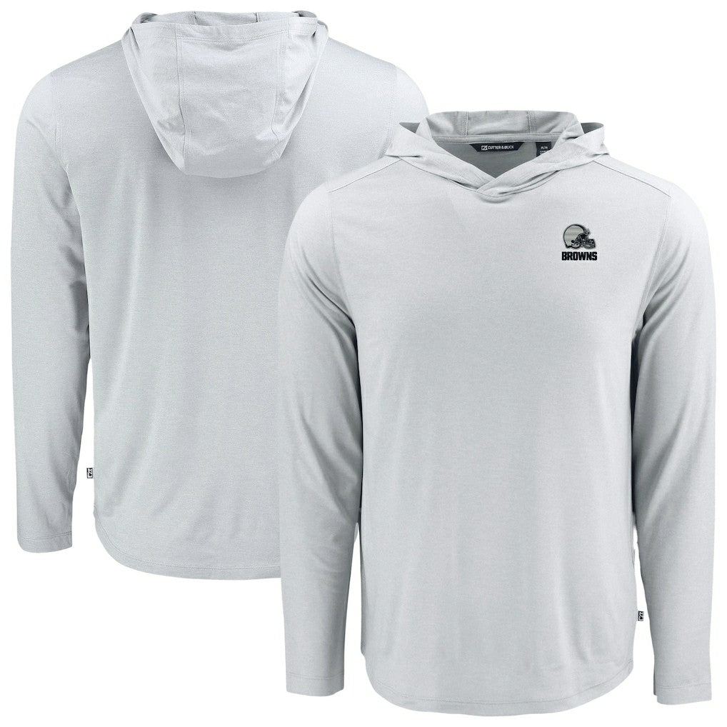 Cutter & Buck Coastline Epic Comfort Eco Recycled Long Sleeve Hooded T-Shirt - Cleveland Browns