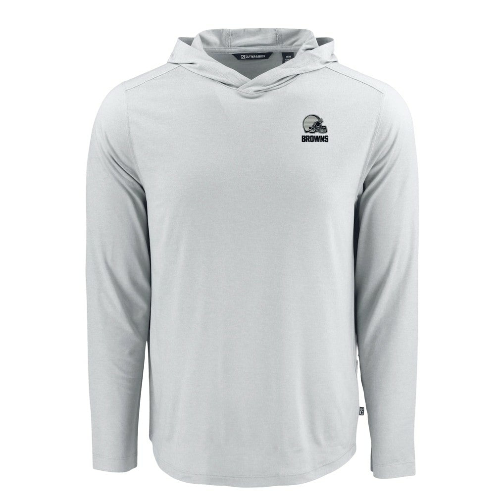 Cutter & Buck Coastline Epic Comfort Eco Recycled Long Sleeve Hooded T-Shirt - Cleveland Browns
