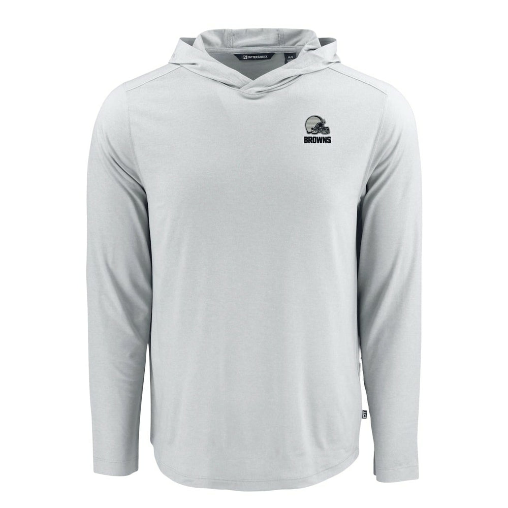 Cutter & Buck Coastline Epic Comfort Eco Recycled Long Sleeve Hooded T-Shirt - Cleveland Browns
