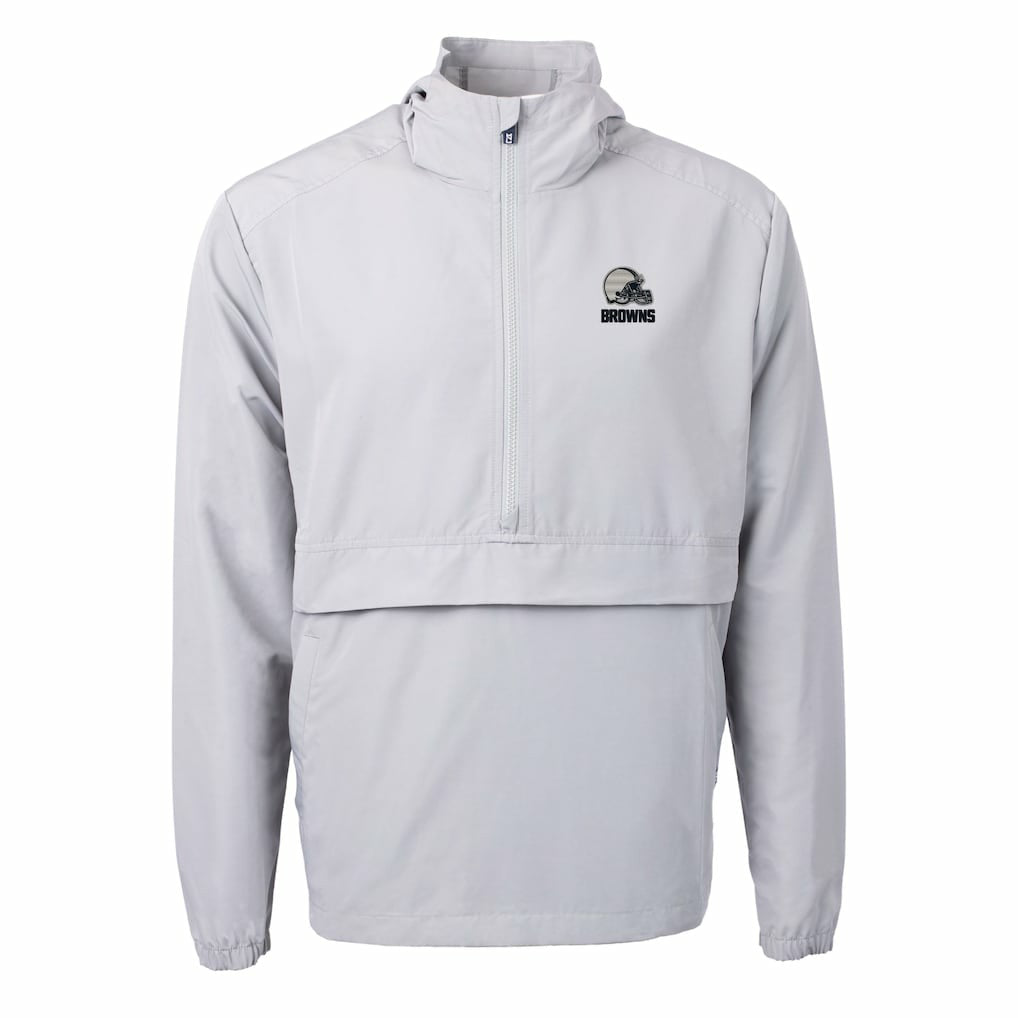 Cutter & Buck Charter Eco Recycled Anorak Half-Zip Hoodie Jacket - Cleveland Browns