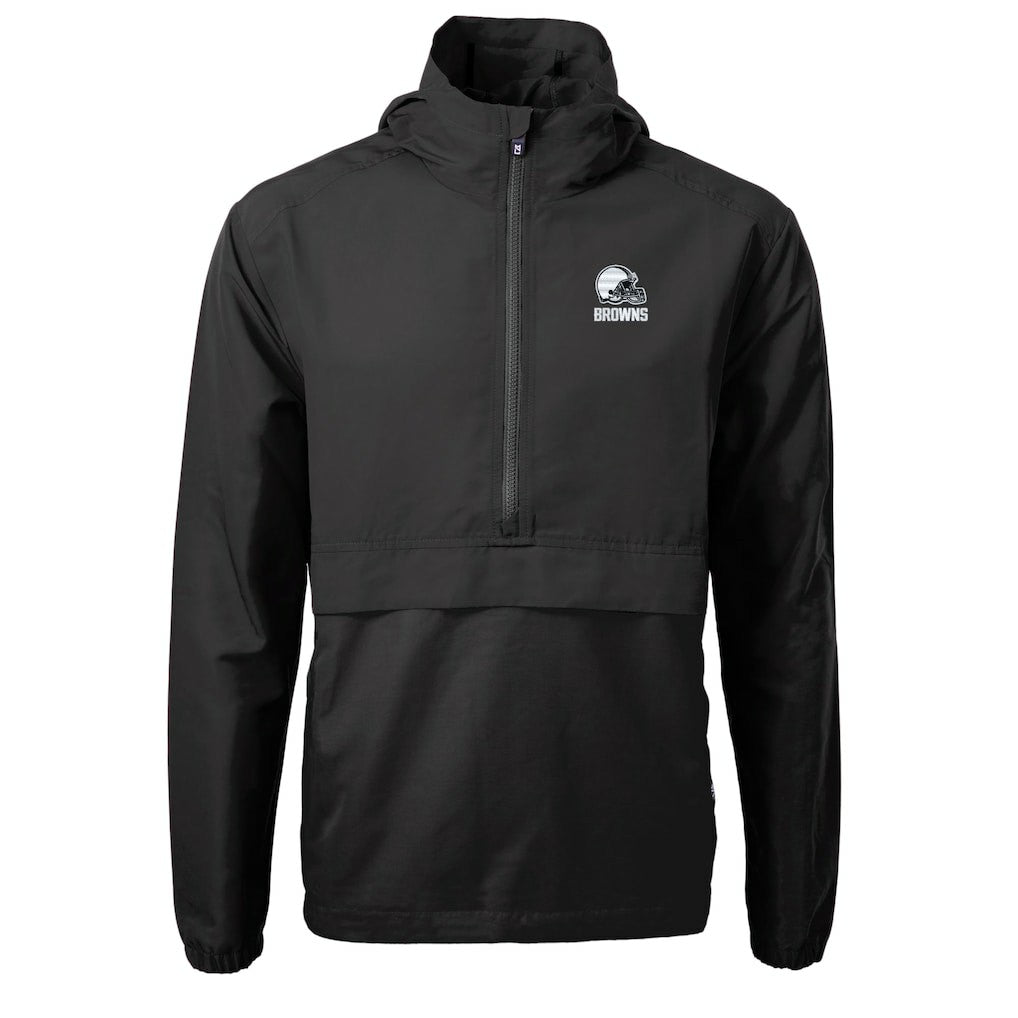 Cutter & Buck Charter Eco Recycled Anorak Half-Zip Hoodie Jacket - Cleveland Browns