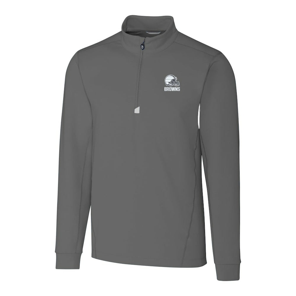 Cutter & Buck Big & Tall Traverse Stretch Eco Quarter-Zip Pullover Top - Cleveland Browns
