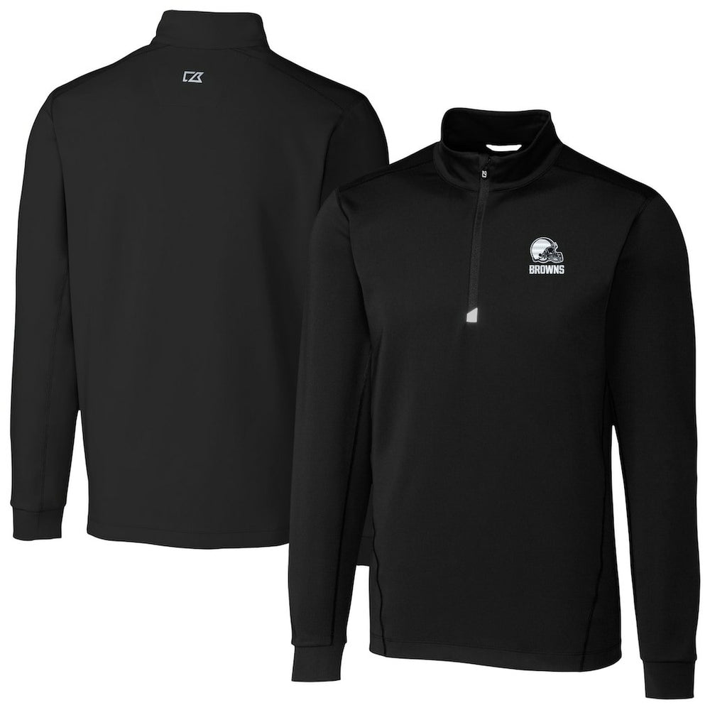 Cutter & Buck Big & Tall Traverse Stretch Eco Quarter-Zip Pullover Top - Cleveland Browns