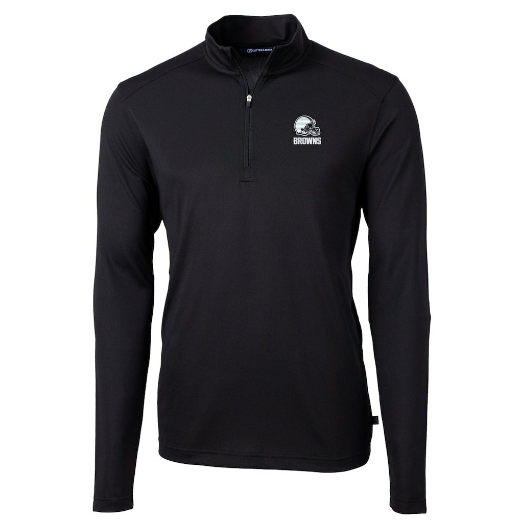 Cutter & Buck Big & Tall Virtue Eco Pique Recycled Quarter-Zip Pullover Top - Cleveland Browns