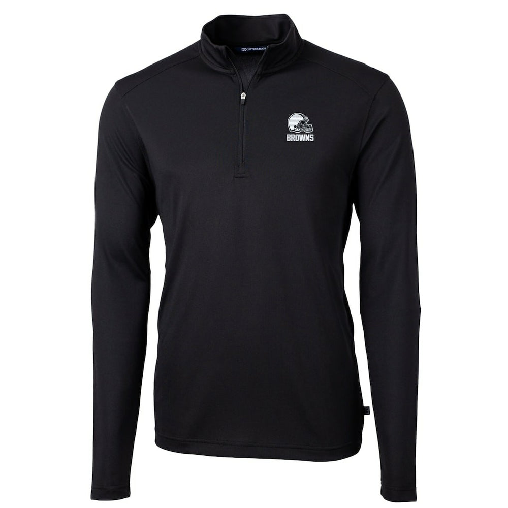 Cutter & Buck Big & Tall Virtue Eco Pique Recycled Quarter-Zip Pullover Top - Cleveland Browns