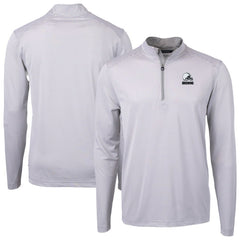 Cutter & Buck Big & Tall Virtue Eco Pique Micro Stripe Recycled Quarter-Zip Pullover Top - Cleveland Browns