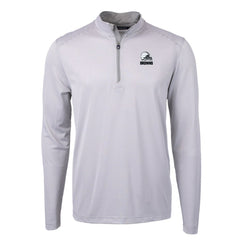 Cutter & Buck Big & Tall Virtue Eco Pique Micro Stripe Recycled Quarter-Zip Pullover Top - Cleveland Browns