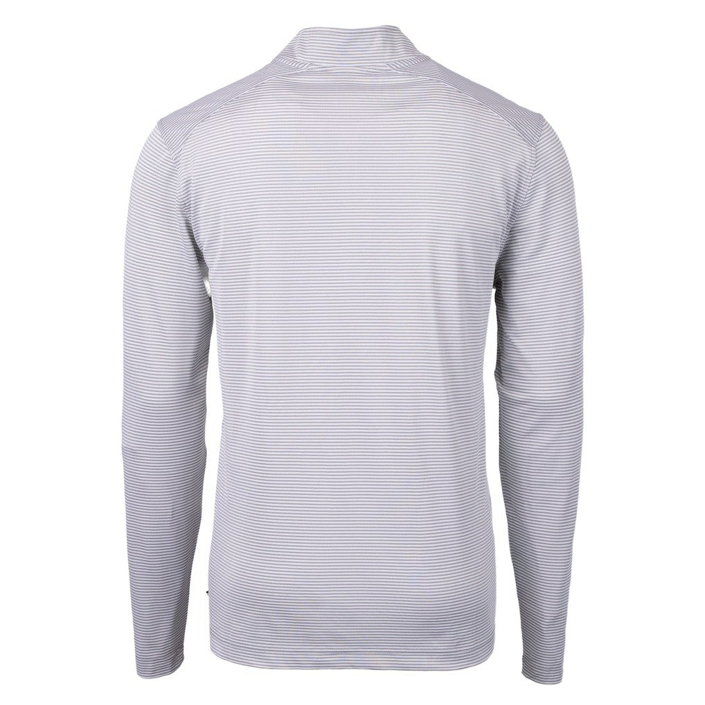 Cutter & Buck Big & Tall Virtue Eco Pique Micro Stripe Recycled Quarter-Zip Pullover Top - Cleveland Browns