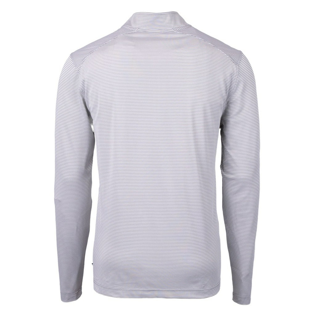Cutter & Buck Big & Tall Virtue Eco Pique Micro Stripe Recycled Quarter-Zip Pullover Top - Cleveland Browns