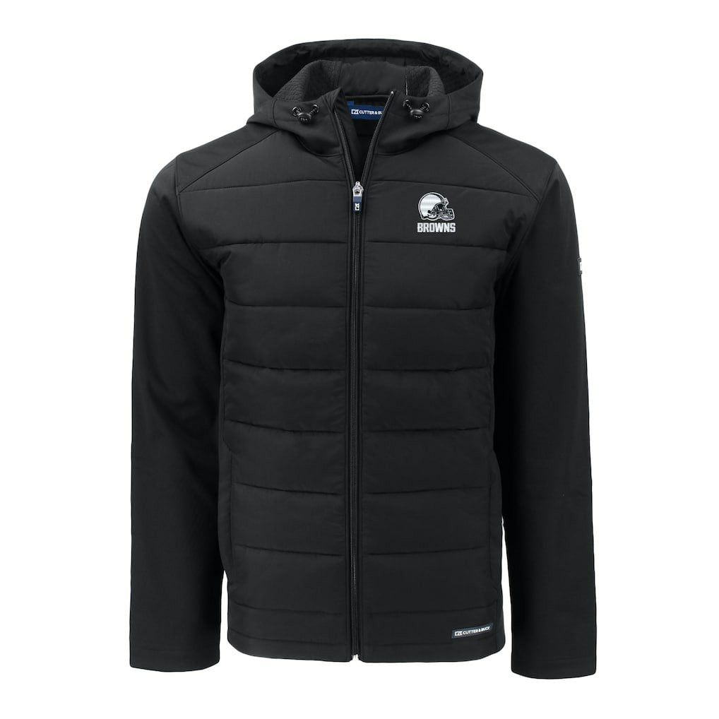 Cutter & Buck Big & Tall Evoke Hybrid Eco Softshell Recycled Full-Zip Hooded Jacket - Cleveland Browns