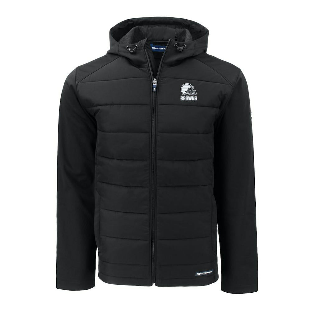 Cutter & Buck Big & Tall Evoke Hybrid Eco Softshell Recycled Full-Zip Hooded Jacket - Cleveland Browns