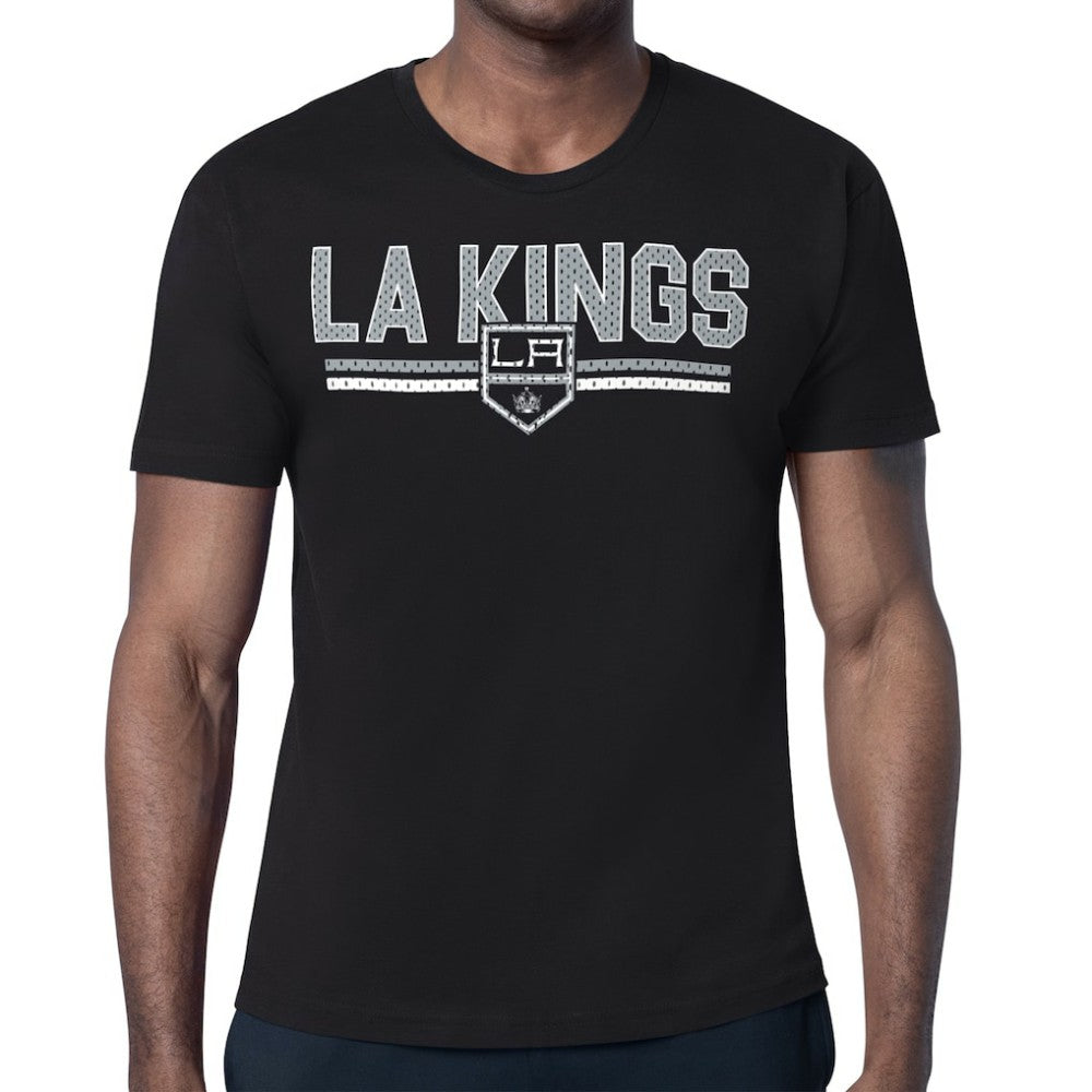 NHL Black Los Angeles Kings Starter Mesh Look Team Name T-Shirt