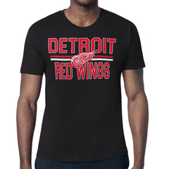 NHL Black Detroit Red Wings Starter Mesh Look Team Name T-Shirt