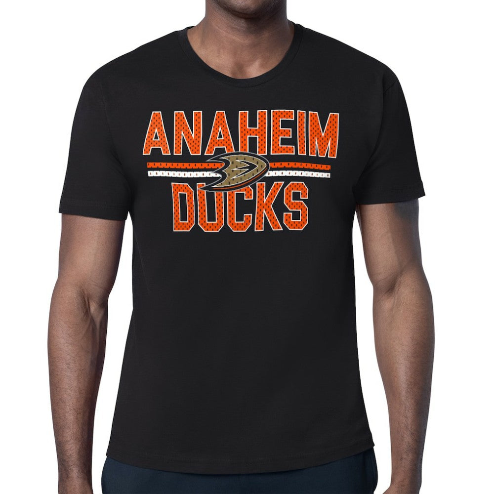 NHL Black Anaheim Ducks Starter Mesh Look Team Name T-Shirt