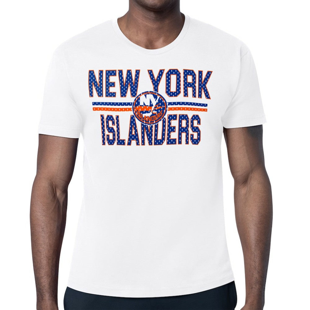NHL White New York Islanders Starter Mesh Look Team Name T-Shirt