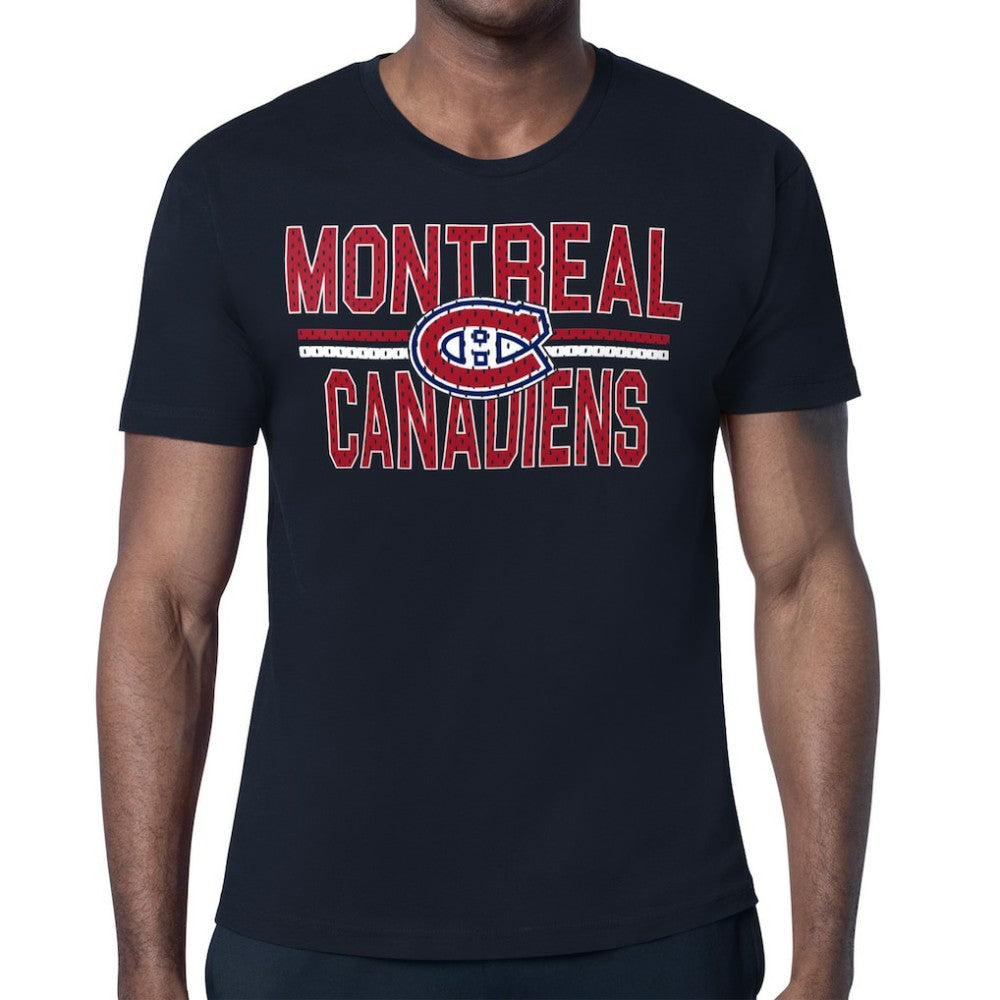 NHL Navy Montreal Canadiens Starter Mesh Look Team Name T-Shirt